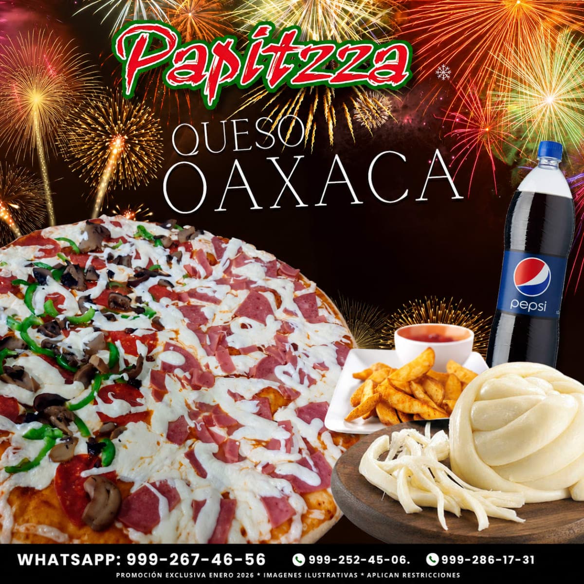 Pizza de 3 ingredientes (Oaxaca)
